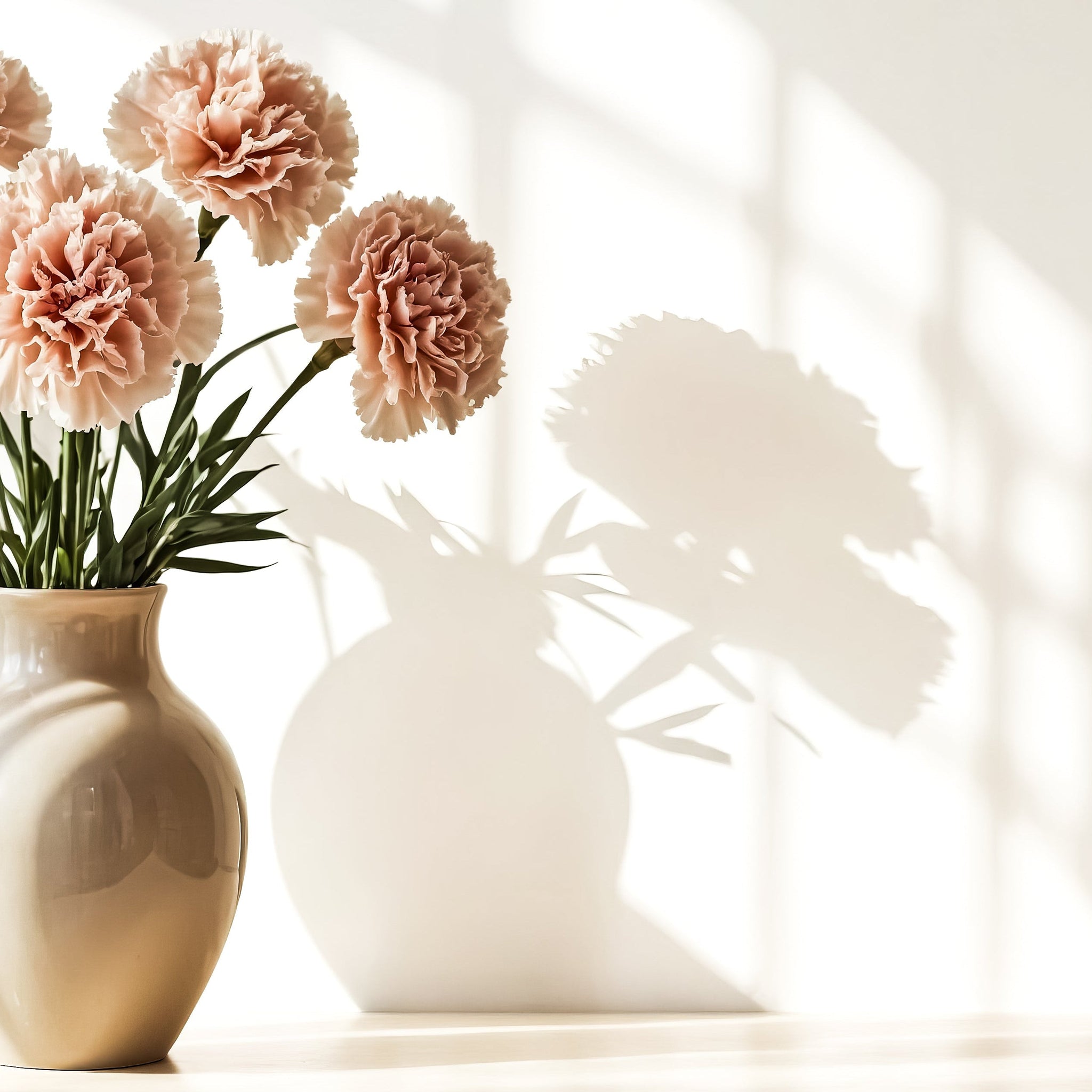 A minimalist blush-toned vase with soft flowers, symbolizing ACT defusion, self-compassion, and gentle growth — reflecting the transformation from inner critic to inner coach in the Talk2Tessa AI self-help guide.