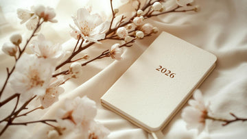 Notebook with “2026” on the cover, symbolizing a fresh start, journaling, and gentle mental health reflection for the new year.