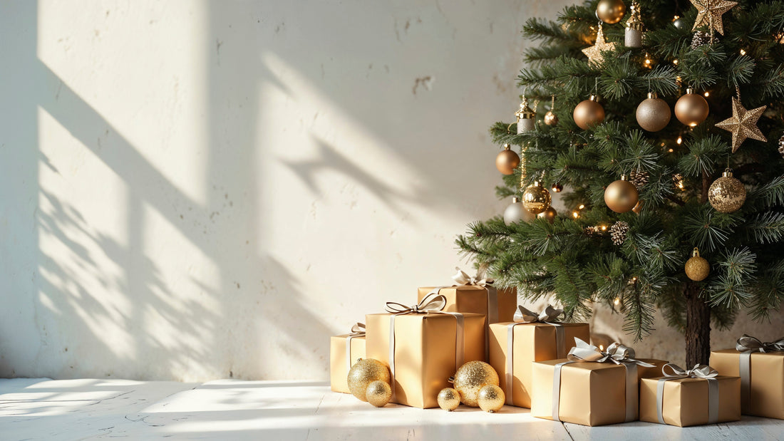 Christmas still life for a Talk2Tessa guide to holiday stress, ACT, and self-compassion.