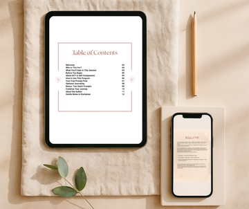 What's Inside overview for the free self-compassion flow' by Talk2Tessa. Includes AI-guided prompt flow, checklists, affirmations, and reflective page designed by a psychologist, blending ACT and self-compassion in a PDF workbook style.