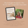 About the Author page from The Present Parent workbook — introducing Tessa, MSc Psychologist and creator of Talk2Tessa, who blends ACT and self-compassion to make gentle self-help accessible for parents.