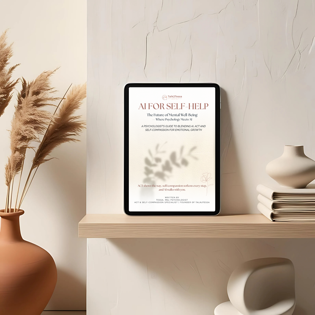 Framed artwork on a shelf with decorative items Talk2Tessa